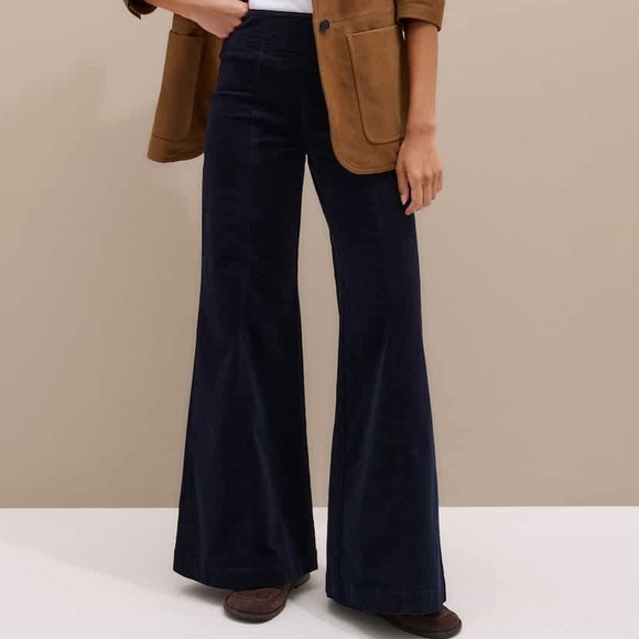 ME+EM Pants - ME+EM Navy Wide-Leg Pants